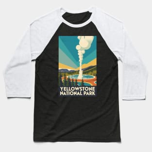 A Vintage Travel Art of the Yellowstone National Park - US Baseball T-Shirt